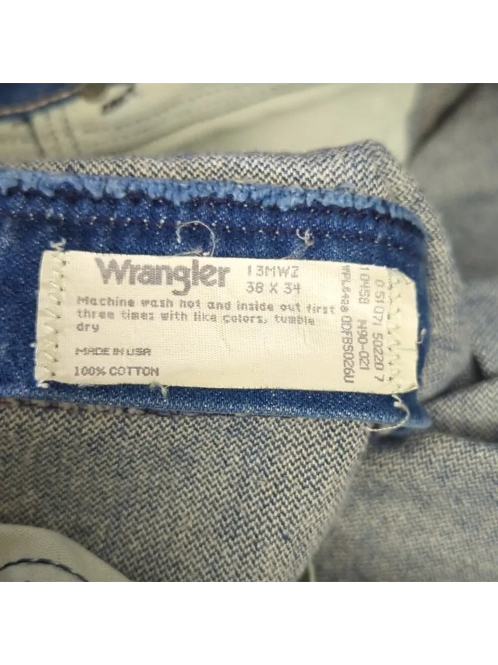 Wrangler VTG Jeans Men's 38x34 Fits 35x32 Blue 13MWZ Cowboy Cut Western USA Made